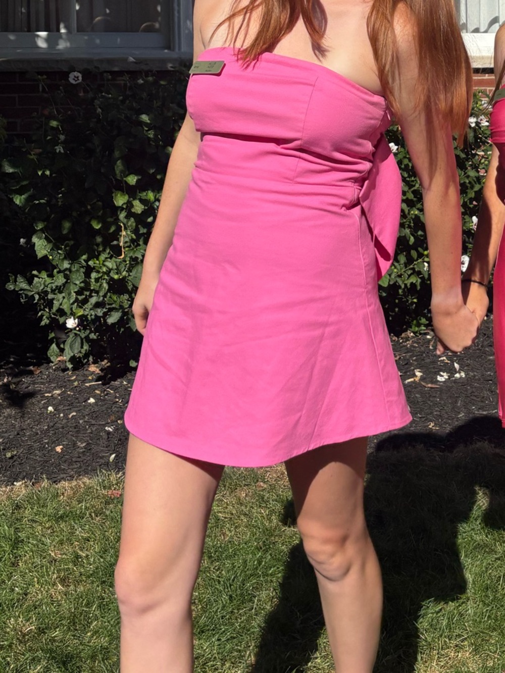 Altar'd State Strapless Hot Pink A-Line Mini Dress